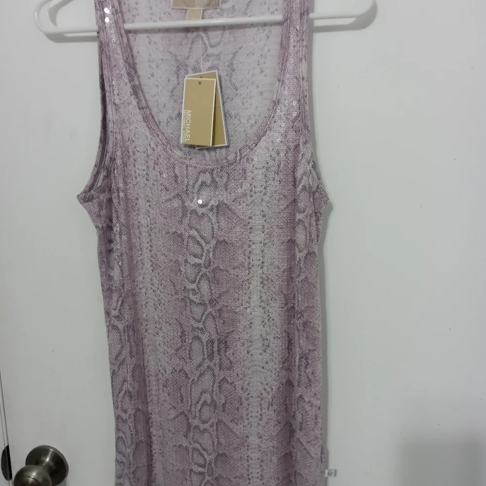 Michael Kors Sleeveless Snake Skin Pattern Tank Top